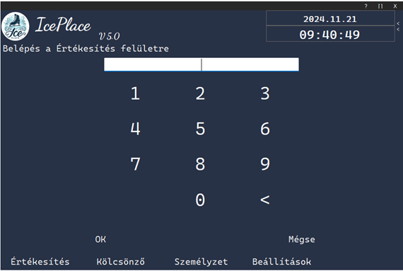 Pin login screen