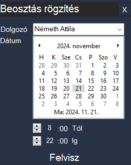 User add shift